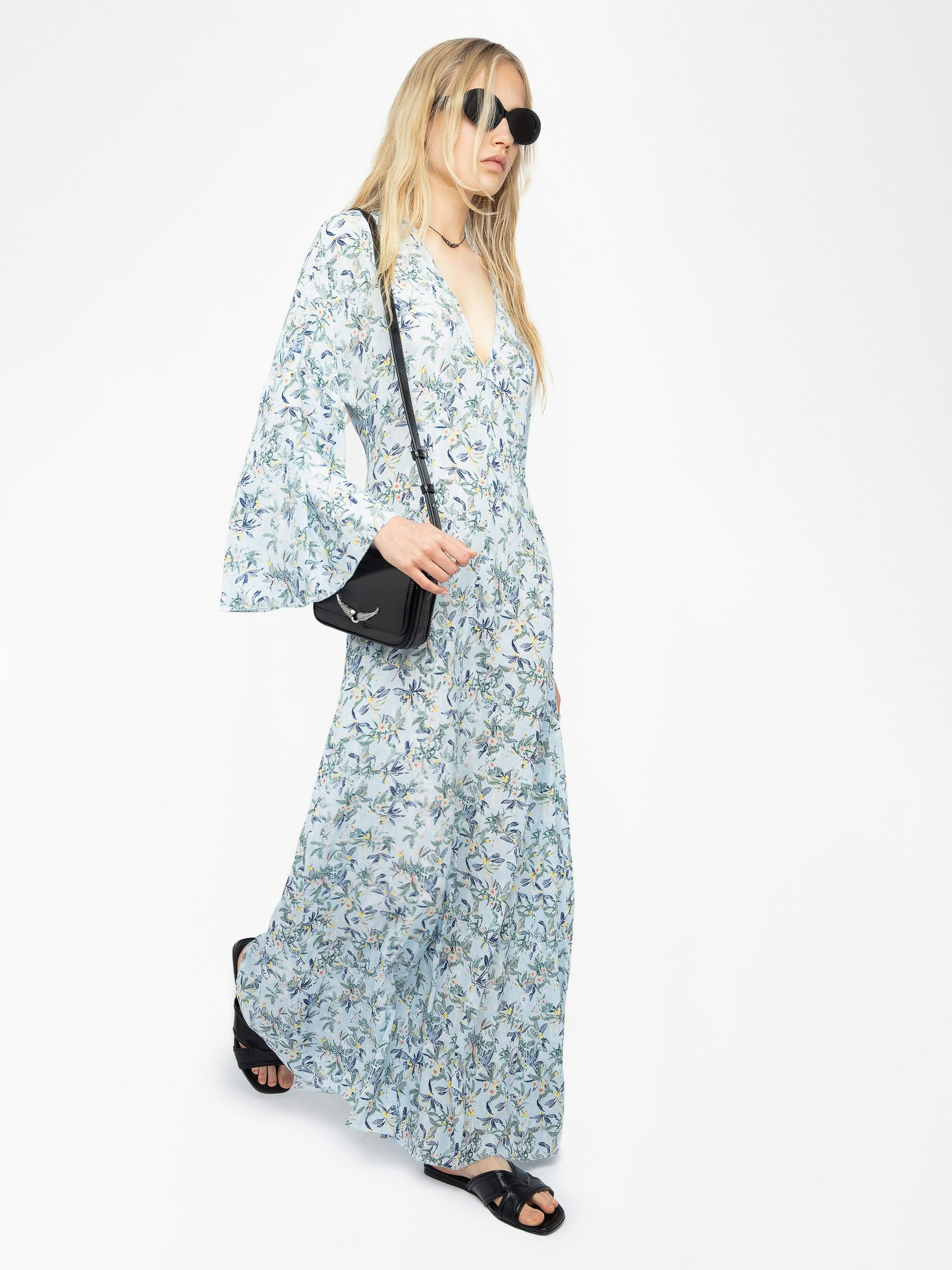 Rasato Dress  - Long printed viscose dress, long sleeves.